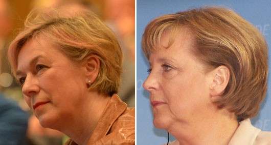links: ©Ghita Yu, VAA 2015; rechts: Bundeskanzlerin Angela Merkel; ©http://www.frankreich-heute.de/?p=1309