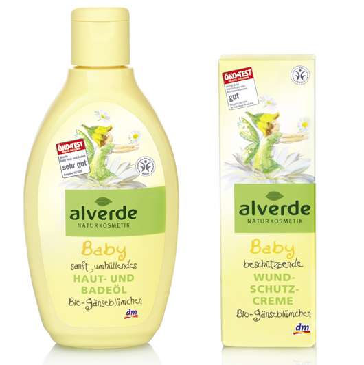 alverde Baby Wundschutzcreme und Baby Haut- und Badeöl, Quelle: alverde NATURKOSMETIK / dm-drogerie markt