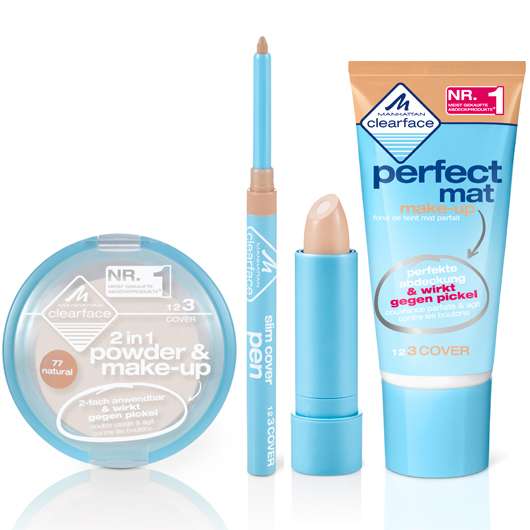 Manhattan Clearface Perfect Mat Make Up Kaufen Test - Foundation - Manhattan Clearface Natural Mat Make-up, Farbe 070