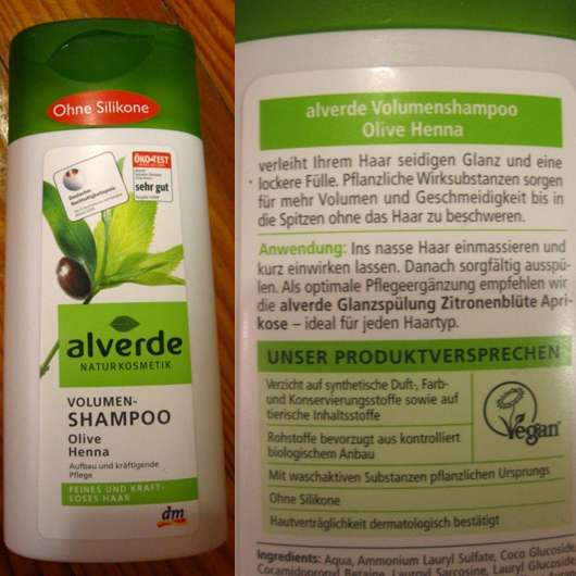 alverde Volumen-Shampoo Olive Henna (feines und kraftloses Haar)