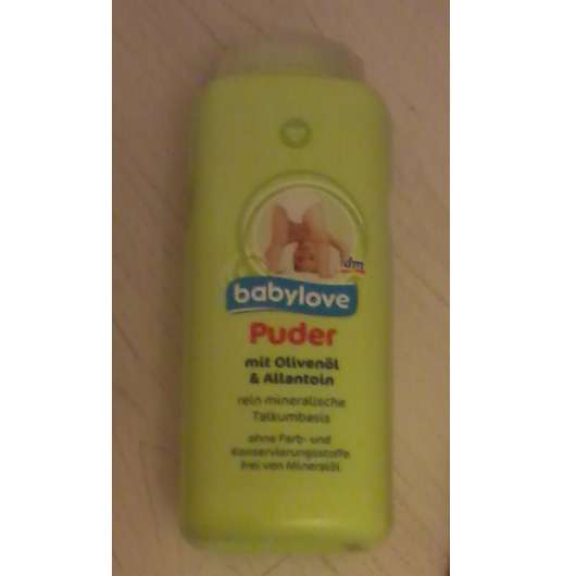 babylove Puder mit Olivenöl & Allantoin (als „Trockenshampoo“ angewendet)