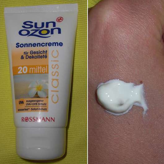 SunOzon Sonnencreme für Gesicht & Dekolleté „Classic“ LSF 20 mittel