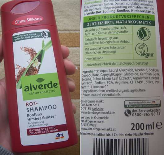 alverde Rot-Shampoo für naturrotes und coloriertes Haar