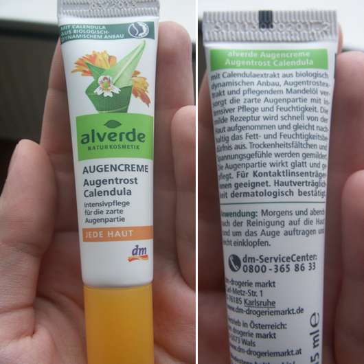 alverde Augencreme Augentrost Calendula