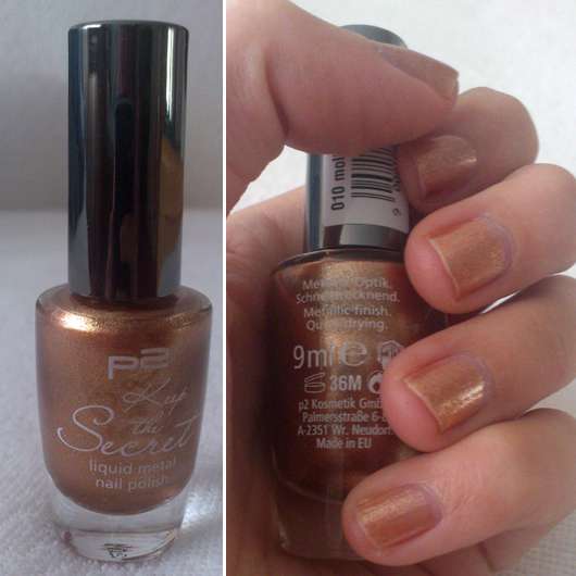 Produktbild zu p2 cosmetics keep the secret liquid metal nail polish – Farbe: 010 molten bronze (LE)