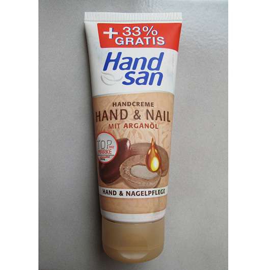 Test - Handpflege - HandSan Handcreme Hand &amp; Nail mit Arganöl - Pinkmelon