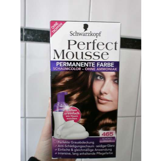 Test - Coloration Schwarzkopf Perfect Mousse Schaumcoloration, Farbe: 465 Schokobraun -