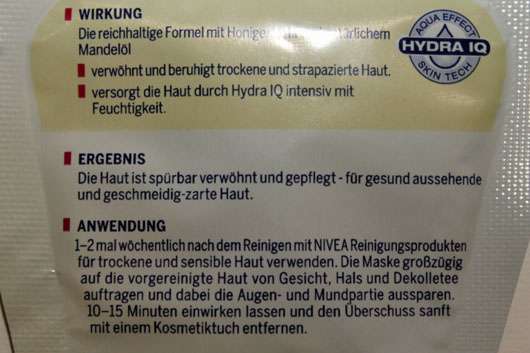 Nivea Verwöhnende Honig-Creme-Maske (trockene und sensible Haut)