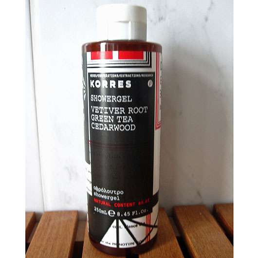 Test Duschgel KORRES Showergel Vetiver Root, Green Tea, Cedarwood