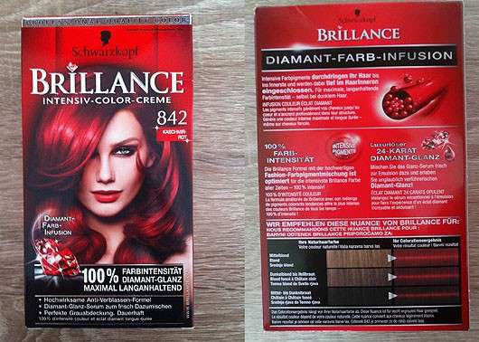 Schwarzkopf Brillance Intensiv-Color-Creme, Farbe: 842 Kaschmir-Rot