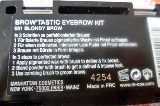 MANHATTAN Brow’Tastic Eyebrow Kit, Farbe: 001 Blondy Brow