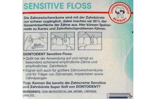 DontoDent Sensitive Floss Zahnseide Minze