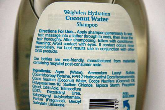 OGX weightless hydration coconut water shampoo