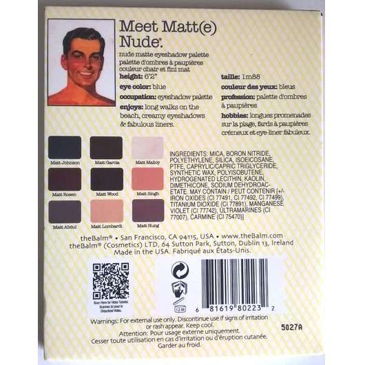 The Balm Meet Matt(e) Nude Eyeshadow Palette