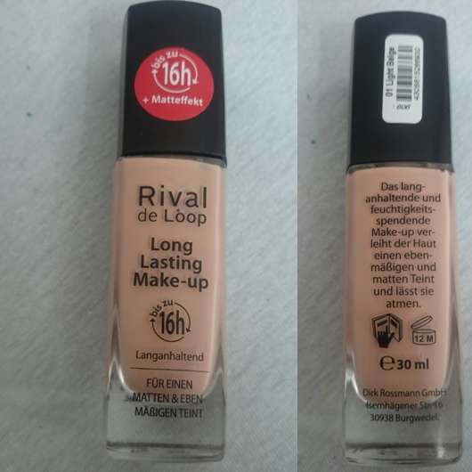 Rival de Loop Long Lasting Make-up, Farbe: 01 Light Beige