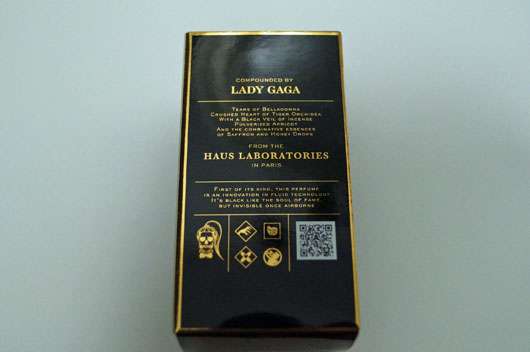 Lady Gaga Fame Eau de Parfum - Rückseite Verpackung