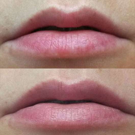 NYX Butter Gloss, Farbe: 07 Tiramisu - Lippen mit und ohne Produkt