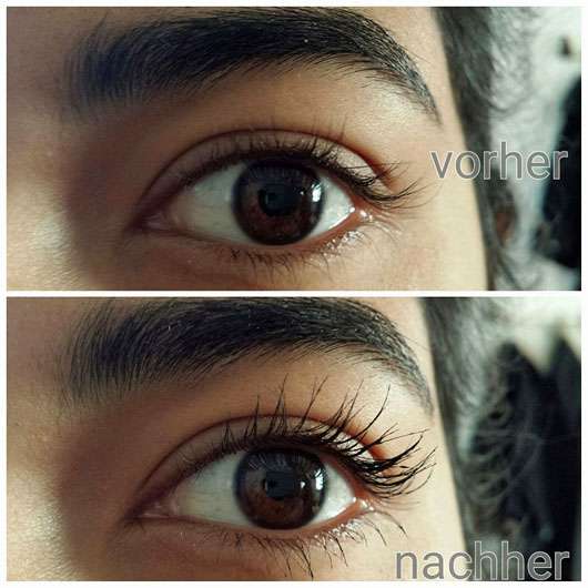 LCN Extreme WOW Effect Volume Mascara, Farbe: Schwarz - Wimpern ohne und mit