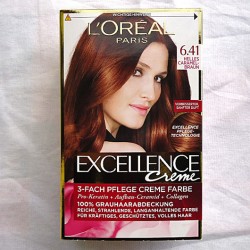Produktbild zu L’ORÉAL PARiS Excellence Crème 3-fach Pflege-Coloration – Farbe: 6.41 Helles Caramel-Braun