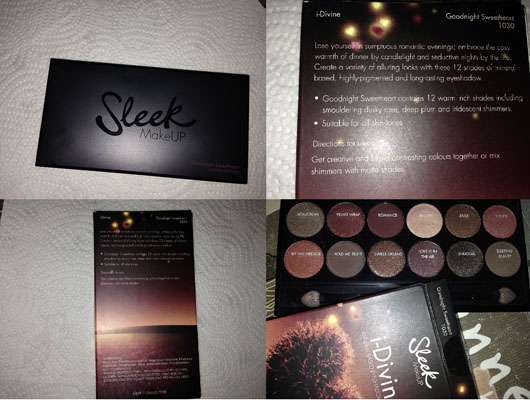 Sleek MakeUP I Divine Goodnight Sweetheart Lidschatten Palette - Collage Verpackung