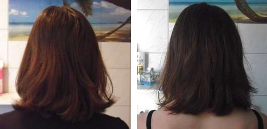 Vorher/nachher Ergebnis der Haare - Pantene Pro-V Repair & Care Spülung