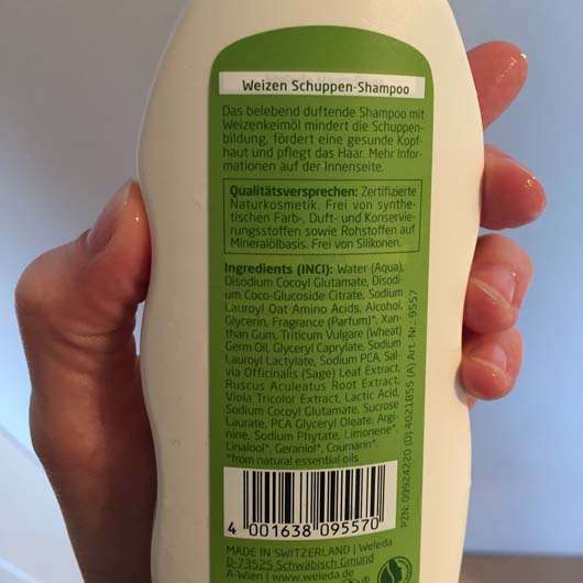 Inhaltsstoffe vom Weleda Weizen Schuppen-Shampoo