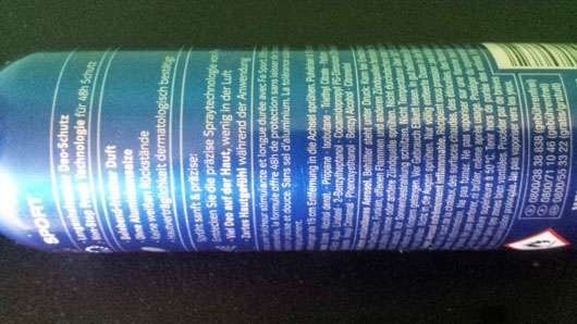Fa Sport Deodorant Spray - Aufdruck
