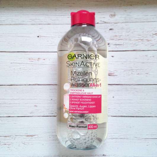 Garnier SkinActive Mizellen Reinigungswasser All-in-1 (trockene & empfindliche Haut) Flasche