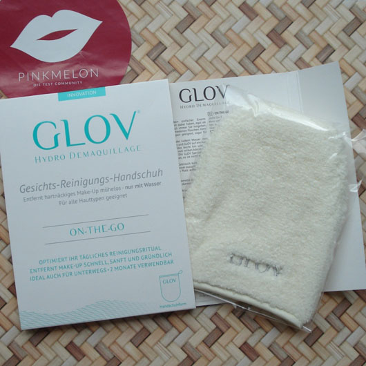 GLOV On-The-Go Gesichts-Reinigungs-Handschuh Verpackung und Schwamm