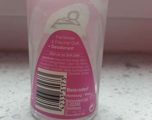 8x4 Pink Fresh Deodorant Roll-On Herstellerangaben