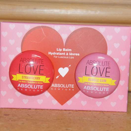 ABSOLUTE NEW YORK Duo Lip Balm "Absolute Love" (Strawberry + Bubble Gum) Verpackung