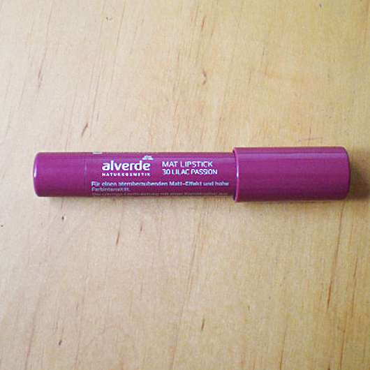 Verpackung vom alverde Mat Lipstick, Farbe: 30 Lilac Passion