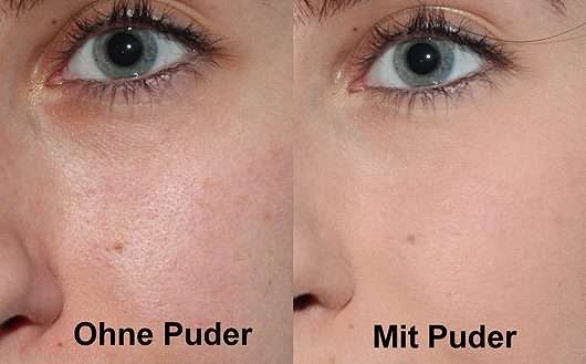 Gesicht ohne/mit bareMinerals BAREPRO Performance Wear Powder Foundation, Farbe: 11 natural