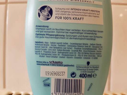 Schauma Cotton Fresh Anti-Fett-Shampoo - Rückseite