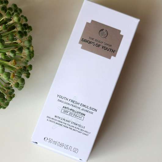 The Body Shop Drops of Youth Youth Fresh Emulsion SPF20 PA+++ Verpackung