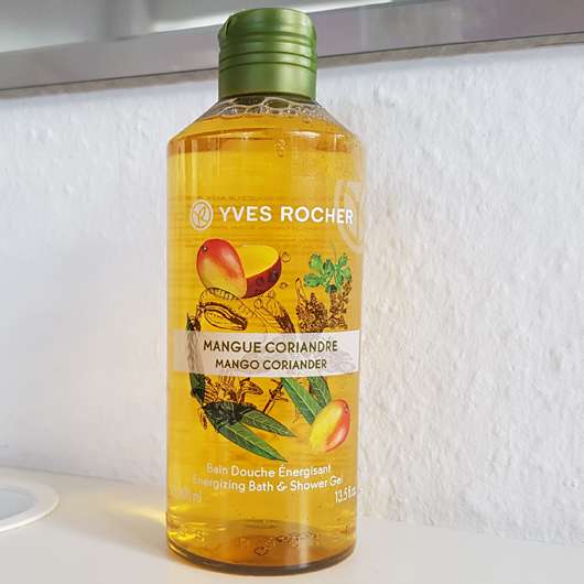 Yves Rocher Plaisirs Nature Duschbad Mango Koriander Flasche und Design