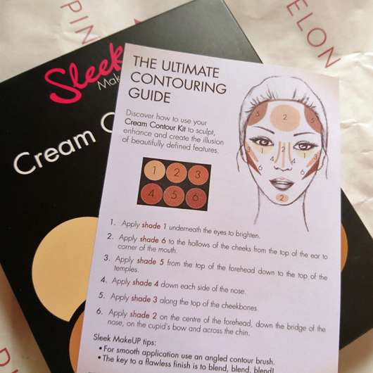 Sleek Cream Contour Kit, Farbe: 095 Light - Anwendungshinweise