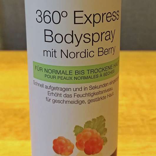 Neutrogena 360 Bodyspray Nordic Berry - Aufschrift