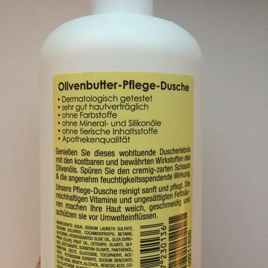 Vitalife Olivenbutter Pflegedusche Herstellerangaben