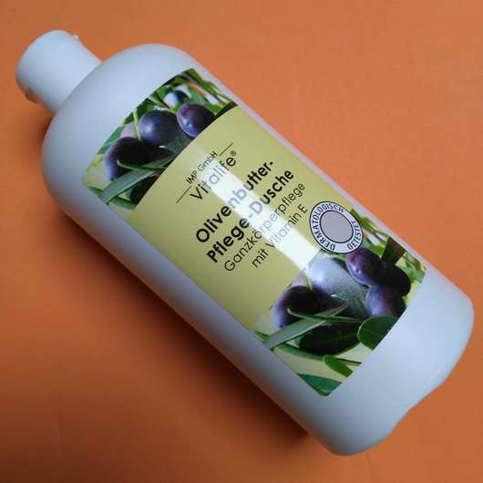 Vitalife Olivenbutter Pflegedusche Flasche und Design