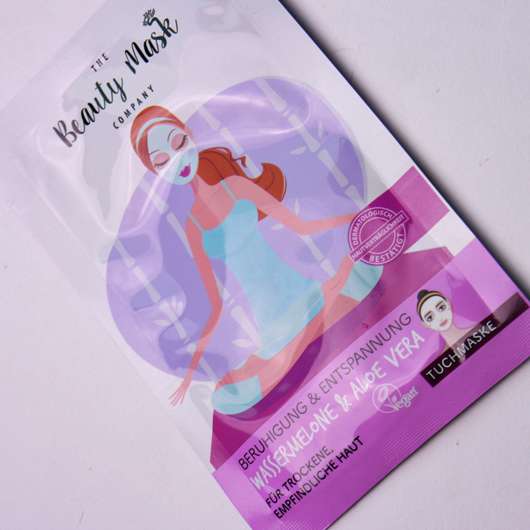 Verpackung der The Beauty Mask Company Beruhigung & Entspannung Tuchmaske "Skin Yoga"