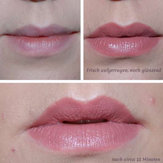 Lippen ohne/mit Alterra Lippenstift, Farbe: 06 Terra