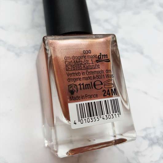 Rückseite des trend IT UP Copper Glace Nail Polish, Farbe: 030