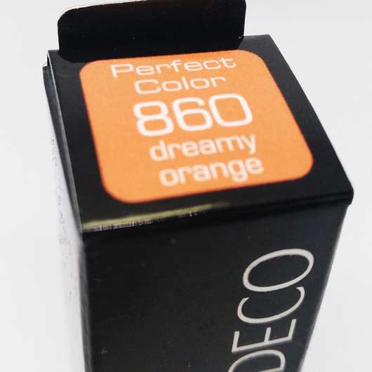 Etikett mit Farbbezeichnung - ARTDECO Perfect Color Lipstick, Farbe: 860 Dreamy Orange (LE)