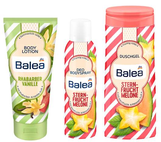 Balea Sommer Limited Edition 2018 - Duftrichtung Sternfrucht und Melone sowie Rhabarber Vanille