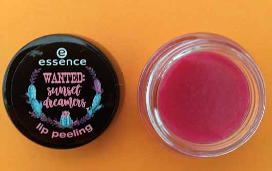 essence wanted: sunset dreamers lip peeling, Farbe: 01 desert crush (LE) - Tiegel geöffnet