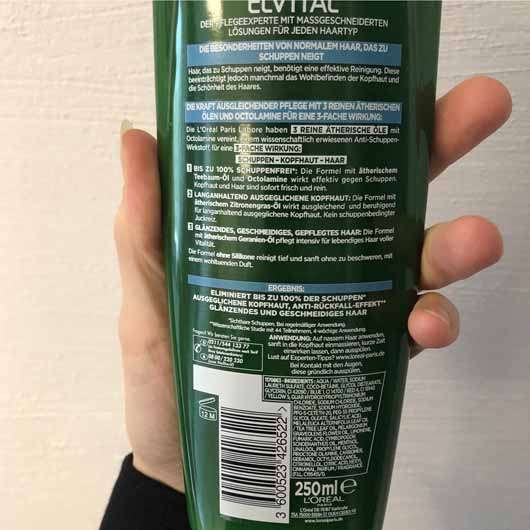 L'ORÉAL PARiS Elvital Planta Clear Anti-Schuppen Shampoo 2in1 - Flasche Rückseite