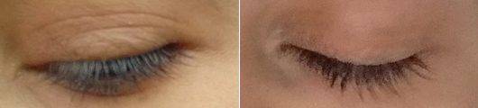 Augenpartie zu Testbeginn (links) // nach 4-wöchigem Test (rechts)