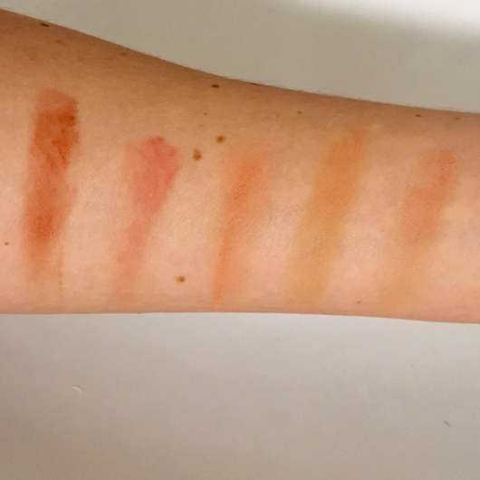 Swatches obere Reihe - bh cosmetics Nude Blush (10 Color Blush Palette) Swatches obere Reihe - bh cosmetics Nude Blush (10 Color Blush Palette)