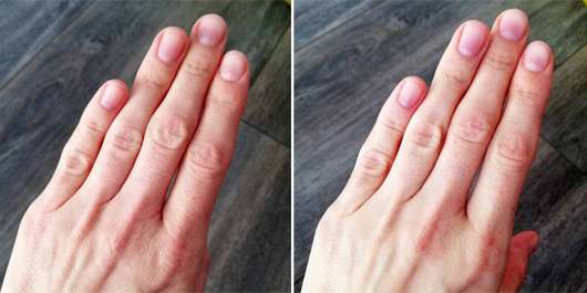 Balea Pure & Soft Handcreme - Hand vor und nach dem Eincremen